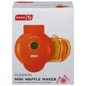 Pumpkin shaped mini waffle maker